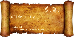Offák Mia névjegykártya